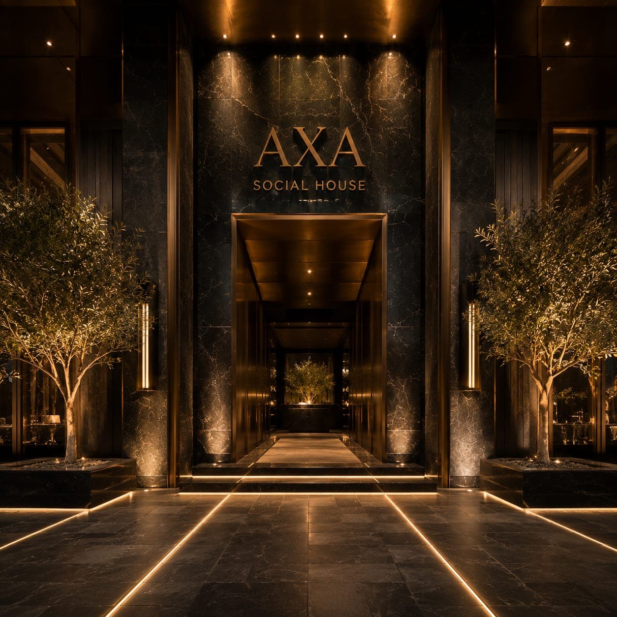 Interior utama AXA Social House – main lounge yang megah
